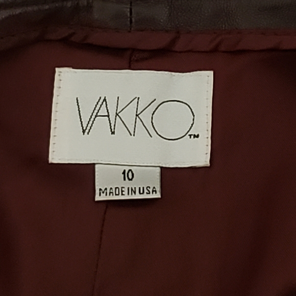 LEATHER Vakko genuine leather pants, coffee/chocolate color. Sz 10 - Picture 6 of 12